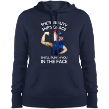 Load image into Gallery viewer, She's Beauty She's Grace She'll Punch You In The Place Hoodie Shirt
