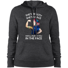 Load image into Gallery viewer, She's Beauty She's Grace She'll Punch You In The Place Hoodie Shirt
