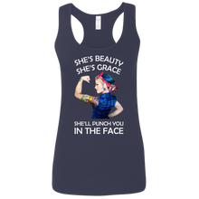 Load image into Gallery viewer, She's Beauty She's Grace She'll Punch You In The Place Tank Shirt
