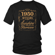 Load image into Gallery viewer, 1950 Years Shirt - 68th Birthday Of Being Sunshine Mixed With A Little Hurricane
